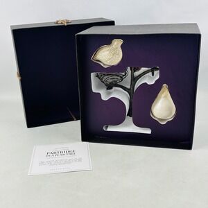 Pottery Barn Partridge In A Pear Tree Stoneware Salt & Pepper Shaker 3 Piece Set